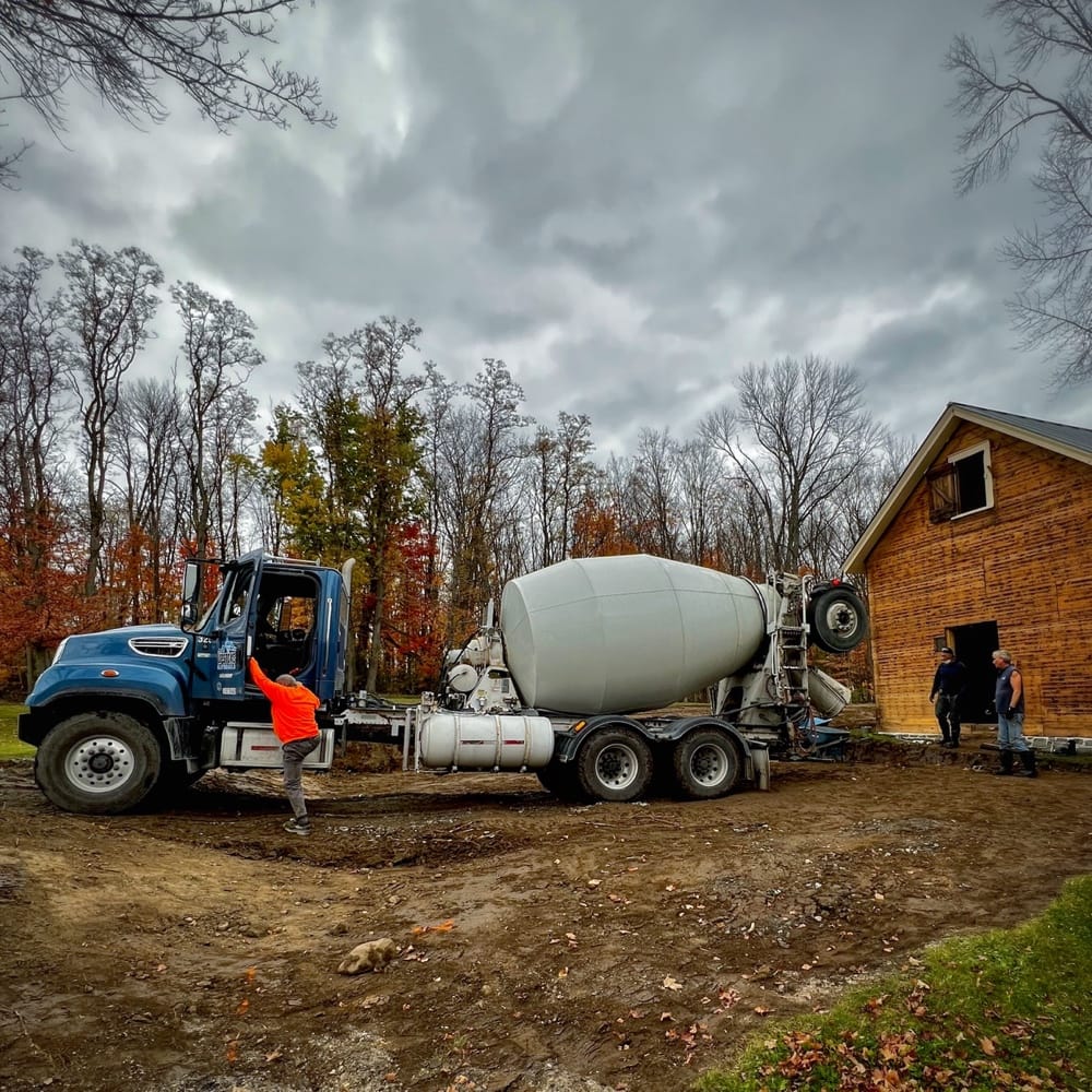 Icehouse Foundation: concrete truck