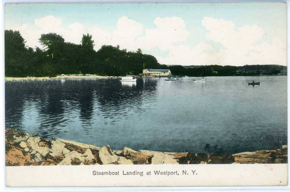 Steamboat Landing at Westport, NY circa 1907 (Source: Rosslyn Redux)