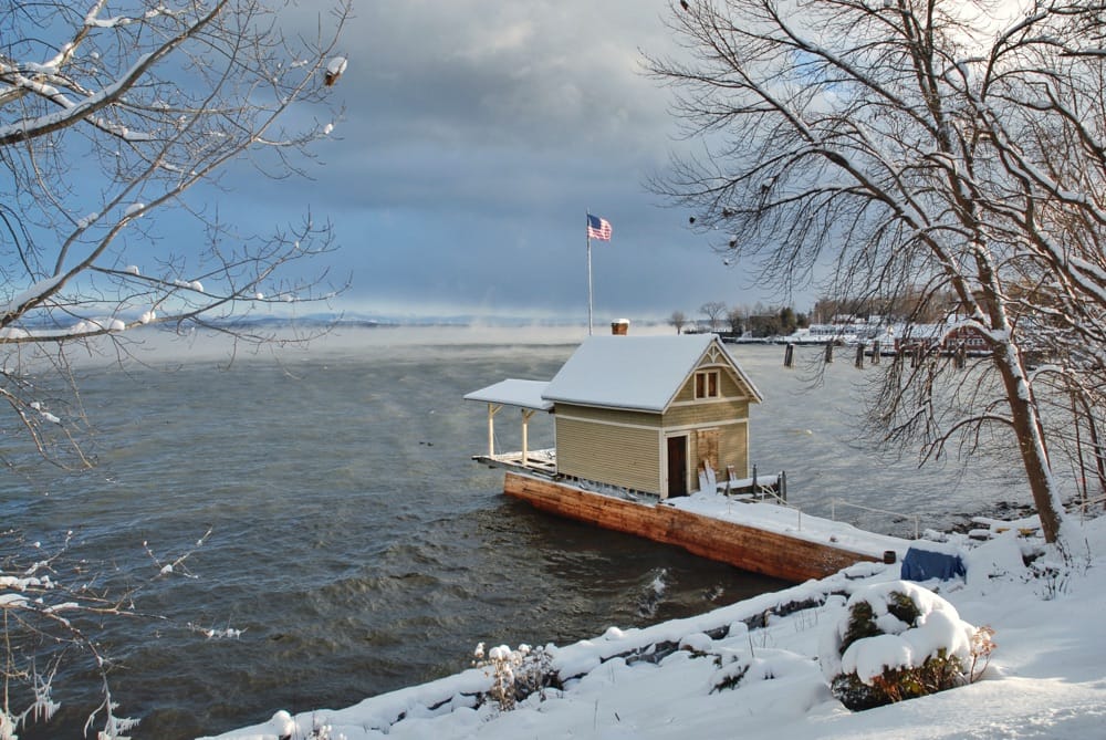 Snowy Souvenir, Boathouse Rehabilitation, January 2, 2008 (Photo: Geo Davis)
