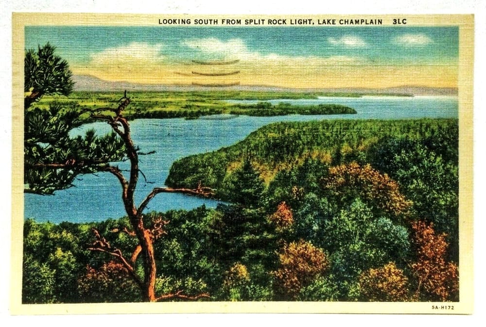 Looking South from Split Rock Light (Vintage Postcard)