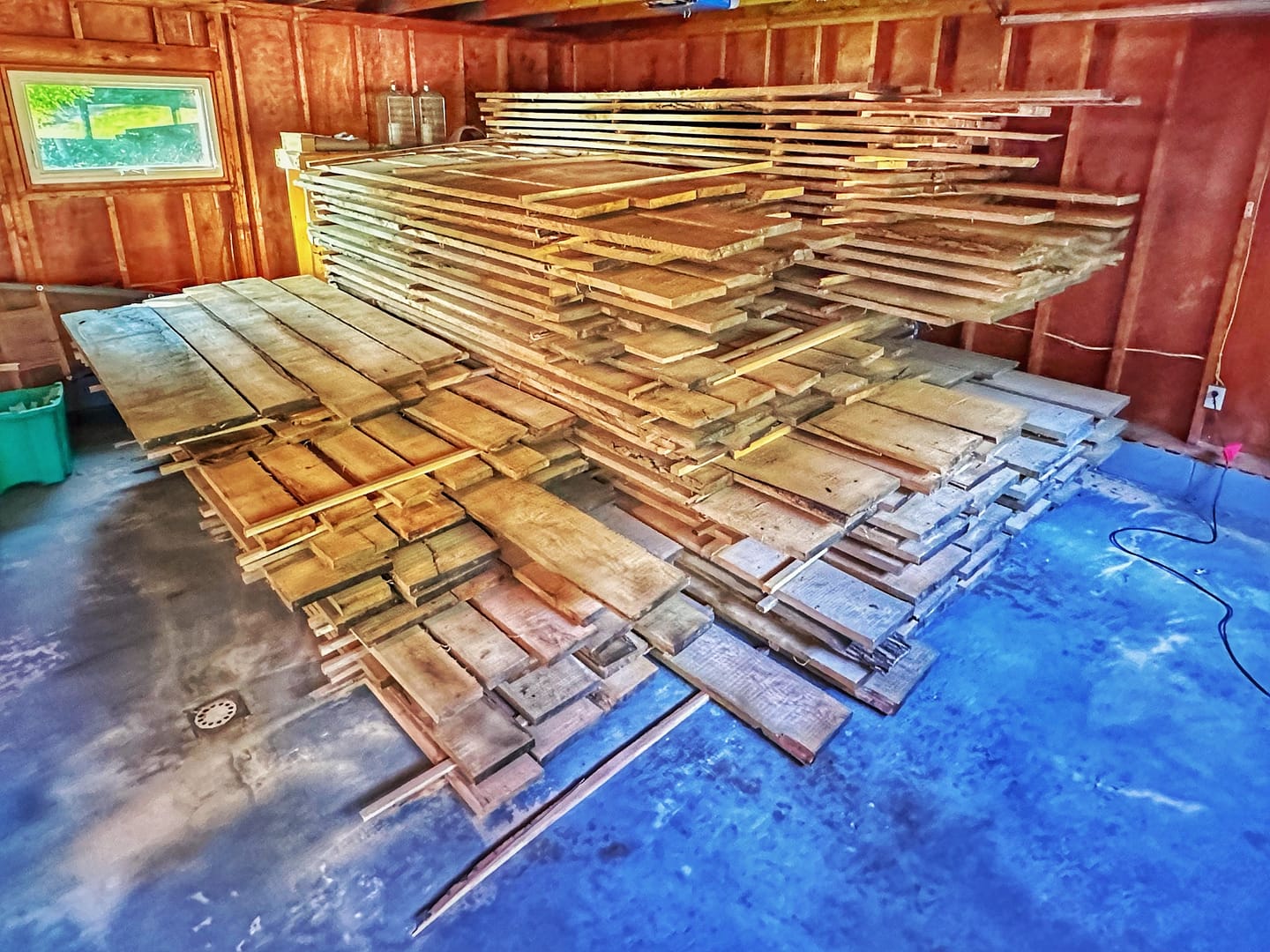 Sawyer-to-Storage Two-Step: lumber stickers and stacked for drying at ADK Oasis (Photo: Geo Davis)
