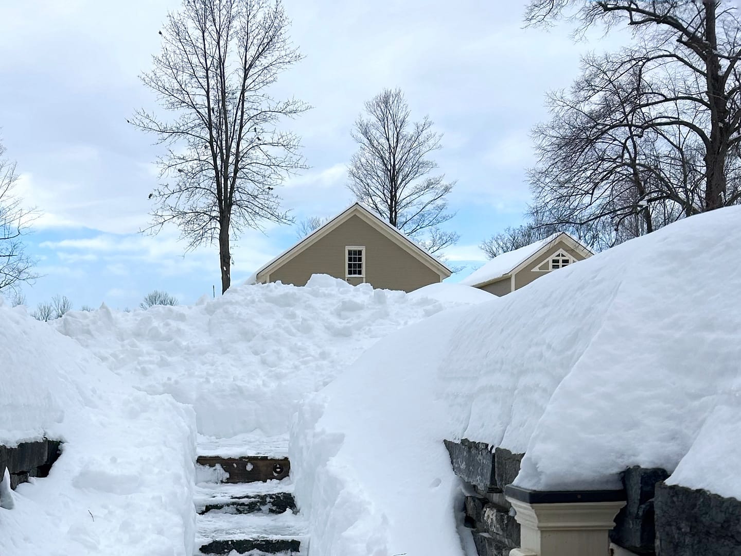 Rosslyn’s Barns Barely Visible After Blizzard Bonanza, February 17, 2025 (Photo: Glen Gehrkens)