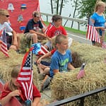 Lakeside School Float, 4th of July parade, Essex, NY 2013