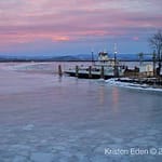 Essex-Charlotte ferry dock during late February sunset (Credit: Kristen Eden)