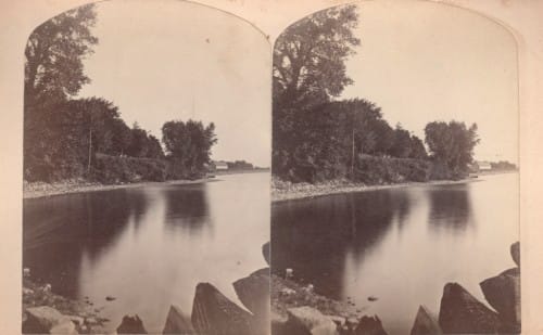 Vintage stereoview of Blood’s Bay in Essex, NY