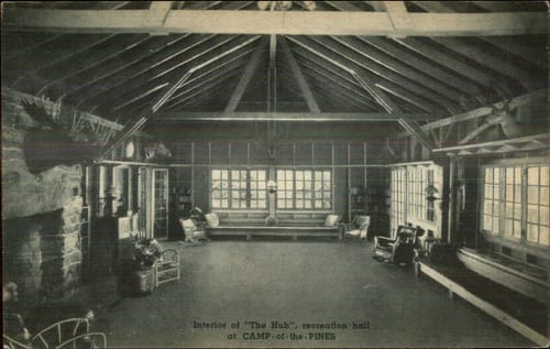 Camp of the Pines, "The Hub" Recreation Hall (front) Camp of the Pines, "The Hub" Recreation Hall (front)