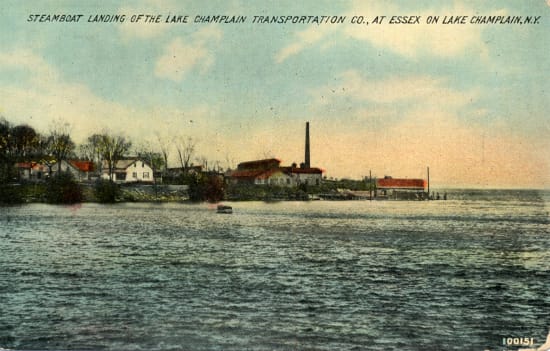 Steamboat landing of theLake Champlain Transportation Co. at Essex on Lake Champlain, NY. (Source: Todd Goff)