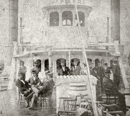 Detail from Steamer Vermont Stereoview, photographed by S.R. Stoddard c. 1870