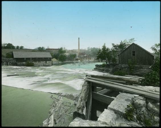 Willsboro Dam with Saw Mill, Grist Mill and Paper Mill, circa 1912 (Source: Digital Collections | New York State Archives)