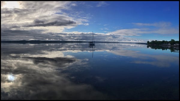 Lake Champlaining on a mirror morning mirror (Photo: Geo Davis) A mirror morning on Lake Champlain (Photo: Geo Davis)