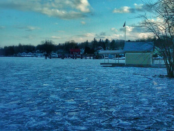 Boathouse with Ice Flow, March 24, 2011 (Photo: Geo Davis)