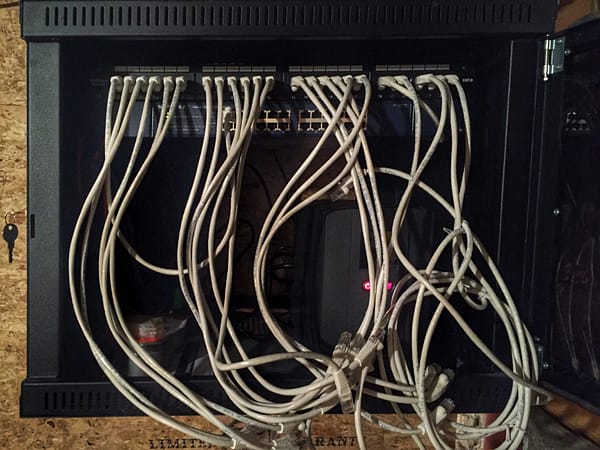 Wiring Rosslyn’s Network Hub, November 25, 2015 (Photo: Geo Davis)