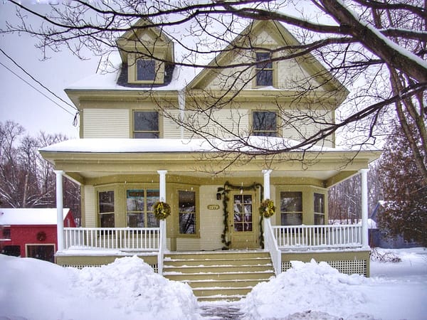 Soggy Snow Blanketed Lapine House, Our Home During Rosslyn’s Rehab, March 2, 2007 (Photo: Geo Davis)