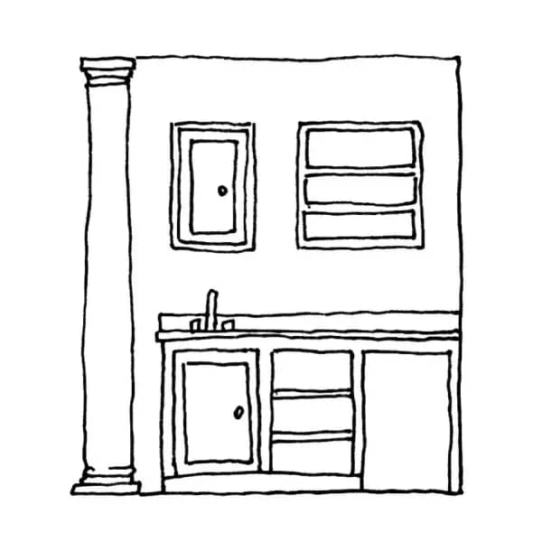 Coffee Bar Cabinetry Revision (Sketch: Geo Davis)