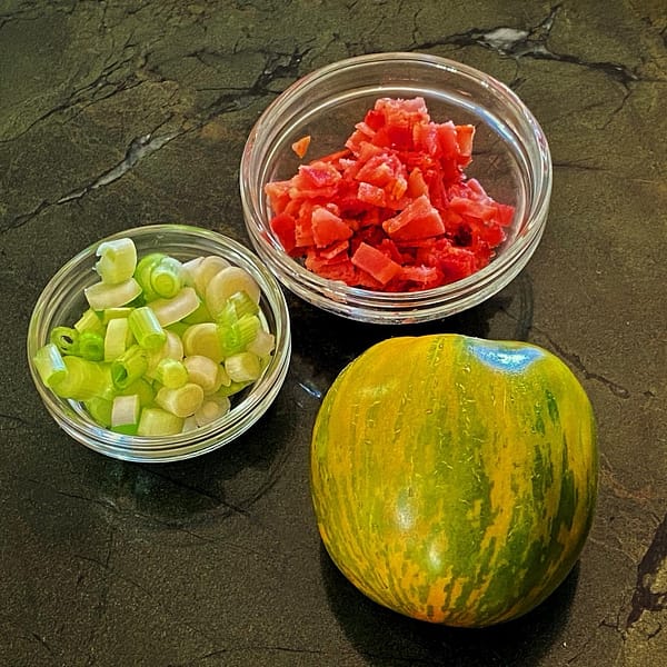 Bacon, Spring Onion, and Green Zebra Tomato (Photo: Geo Davis)