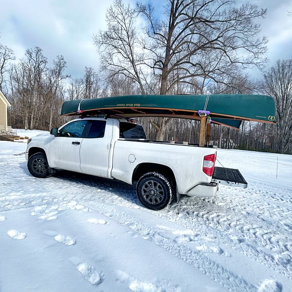 Delivery of custom rehab’ed canoe and Adirondack guideboat, February 4, 2025 (Photo: Glen Gehrkens)