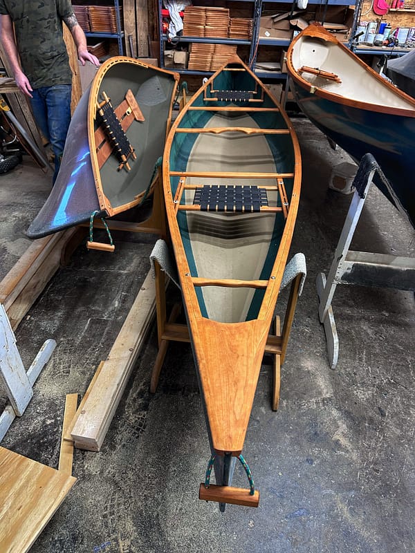 Cherry custom canoe rehabilitation, January 7, 2025 (Photo: Geo Davis)