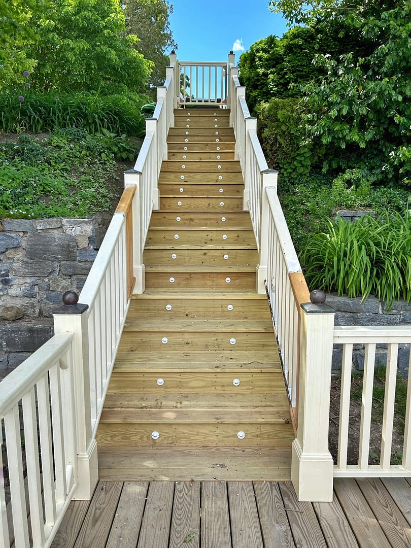 Lakeside Staircase Railing Rehab Complete (Photo: Glen Gherkins)
